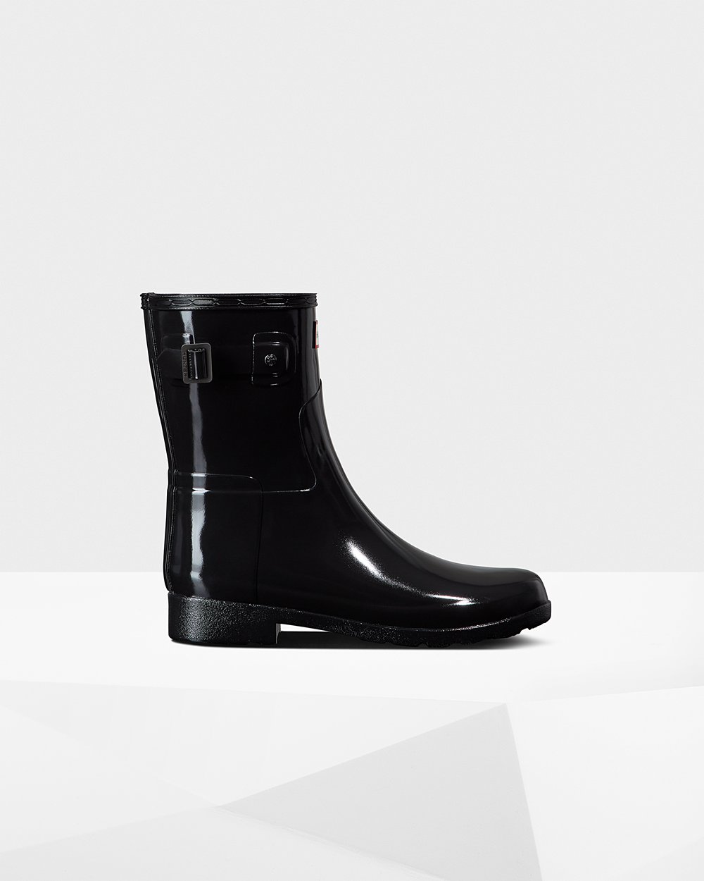 Botas de Lluvia Cortas Hunter Mujer - Refined Slim Fit Gloss - Negros - AROEQSZ-13